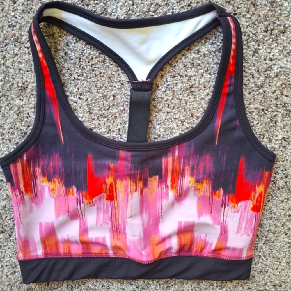 NWOT Josie Natori Solstice T-back Crop Top Long Line Sports Bra Size Small S NEW